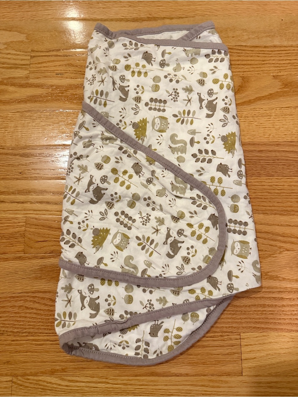 Miracle Kids Animal Print Swaddle Blanket - Cream and Gray